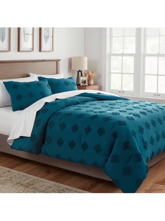 Threshold Other - Threahold tufted diamond crinkle comforter & sham set King New